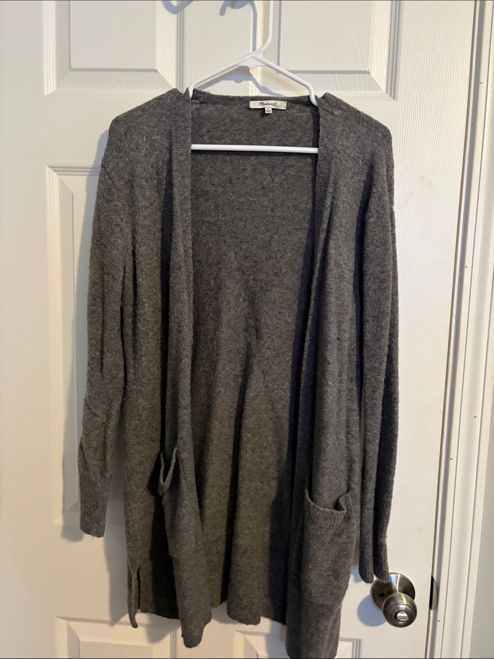 Madewell Charcoal Gray Open-Front Cardigan